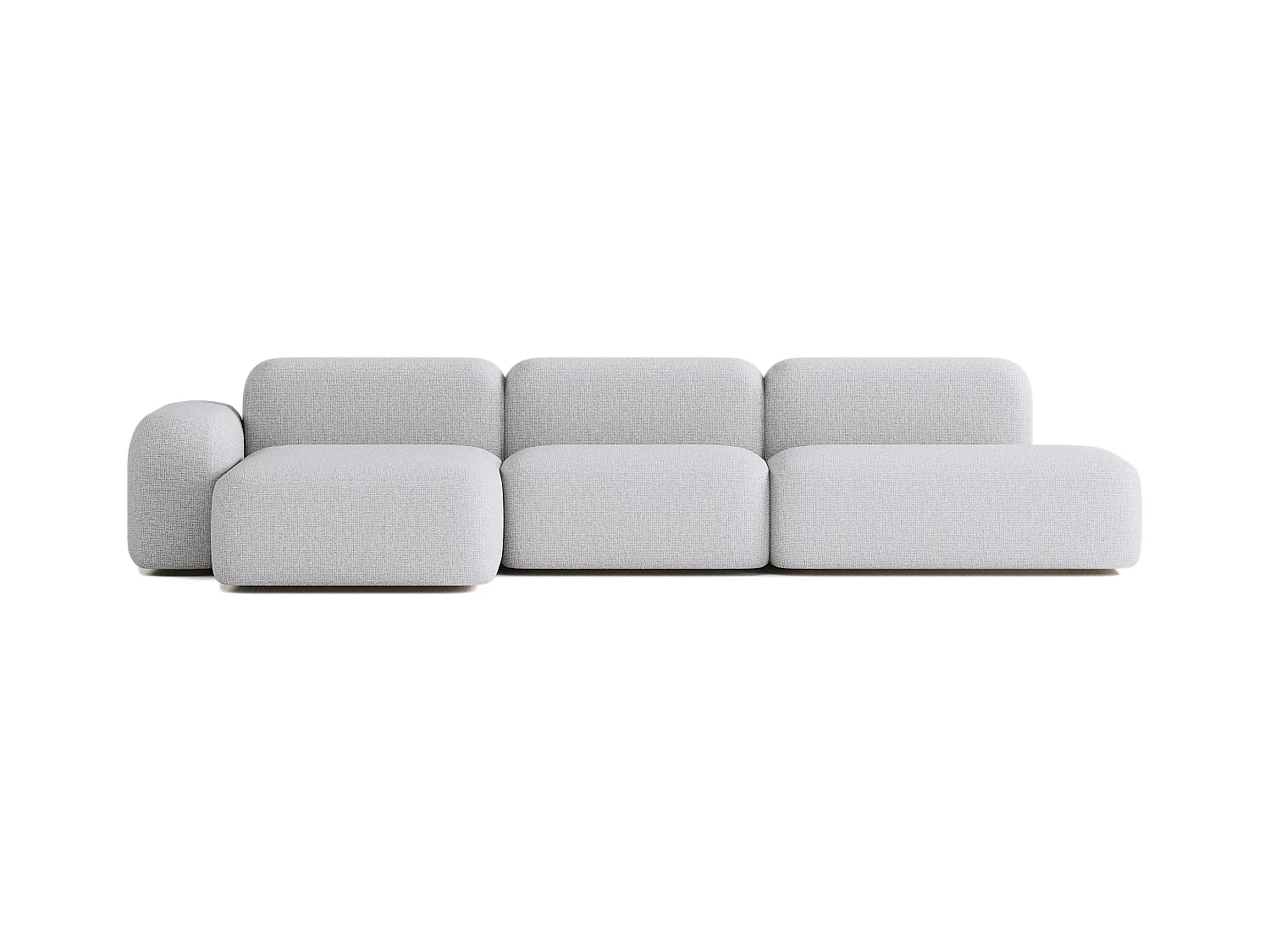 Canapé d'angle modulable Max 5 places en tissu gris clair