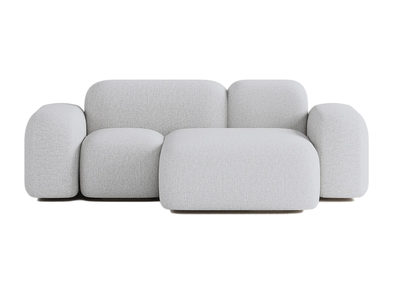 Canapé d'angle modulable Max 2 places tissu gris clair