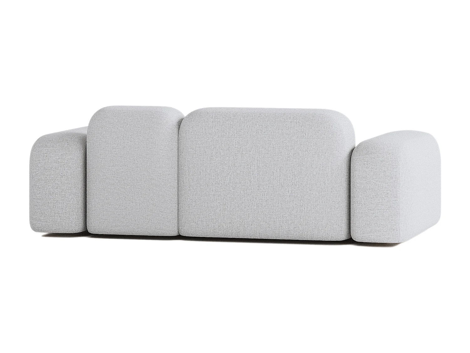 Canapé d'angle modulable Max 2 places tissu gris clair