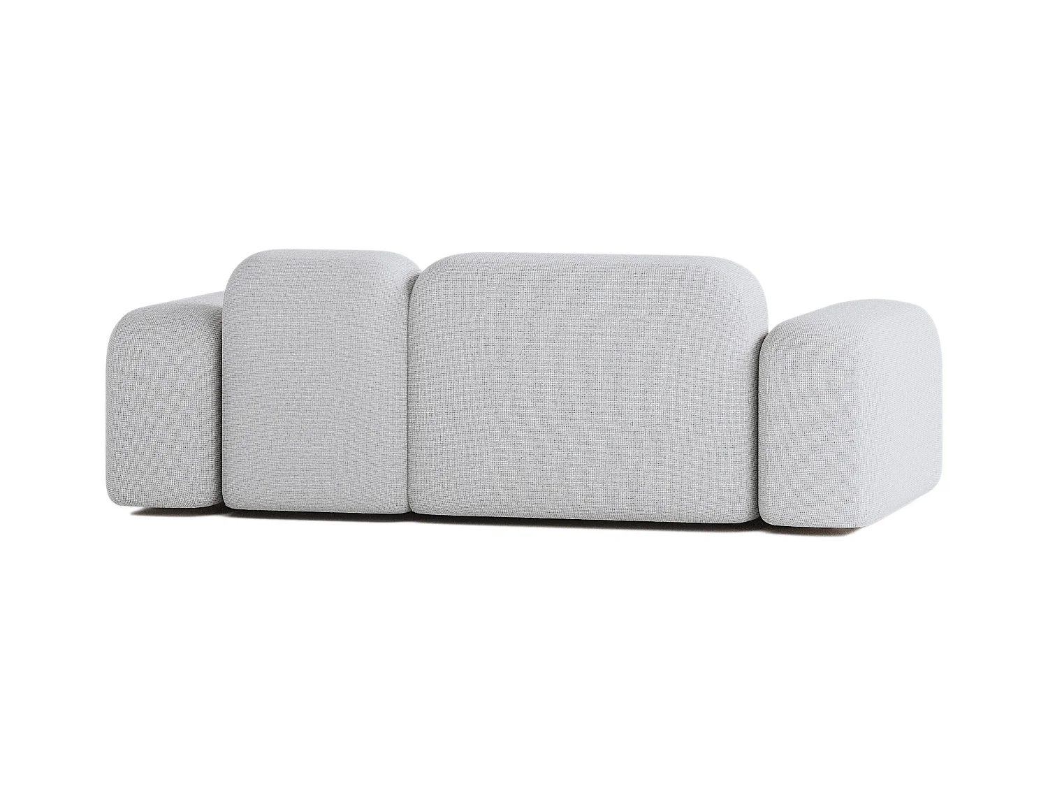 Canapé d'angle modulable Max 2 places tissu gris clair