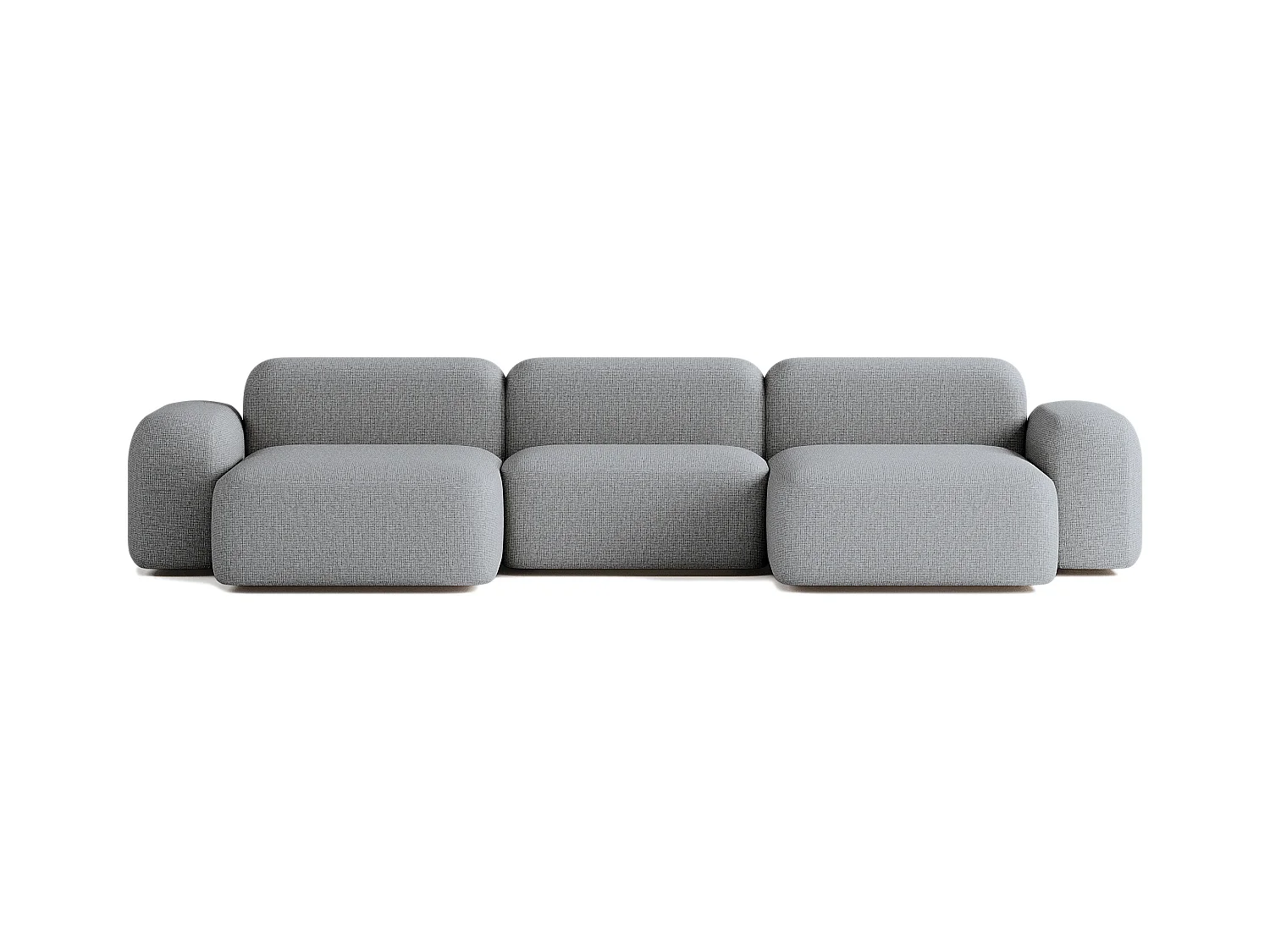 Divano Panoramico Max a 5 Posti in Tessuto Grigio Scuro