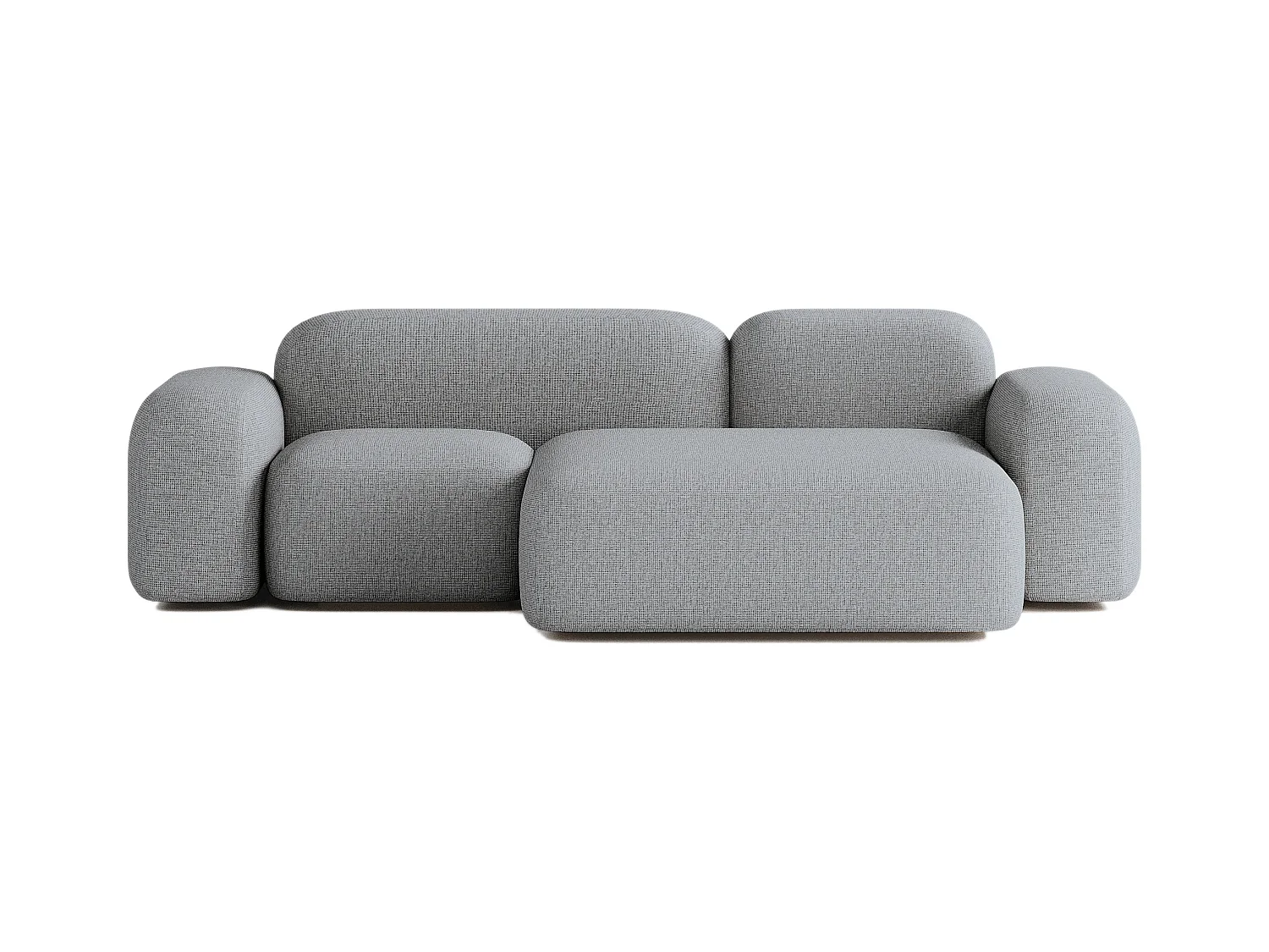 Canapé d'angle modulable Max 3 places tissu gris foncé