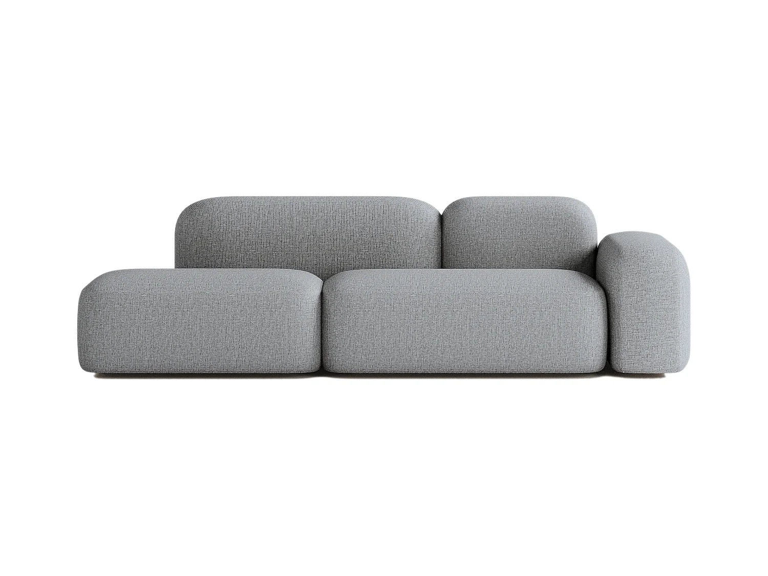 Canapé Modulable Max 3 Places Tissu Gris Foncé