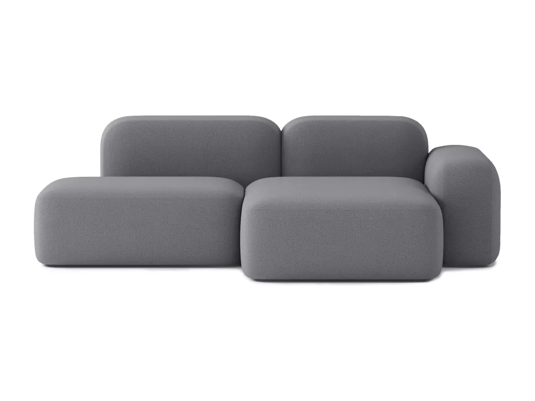 Kauf Unique Modulares 3-Sitzer-Ecksofa Max aus Stoff, dunkelgrau