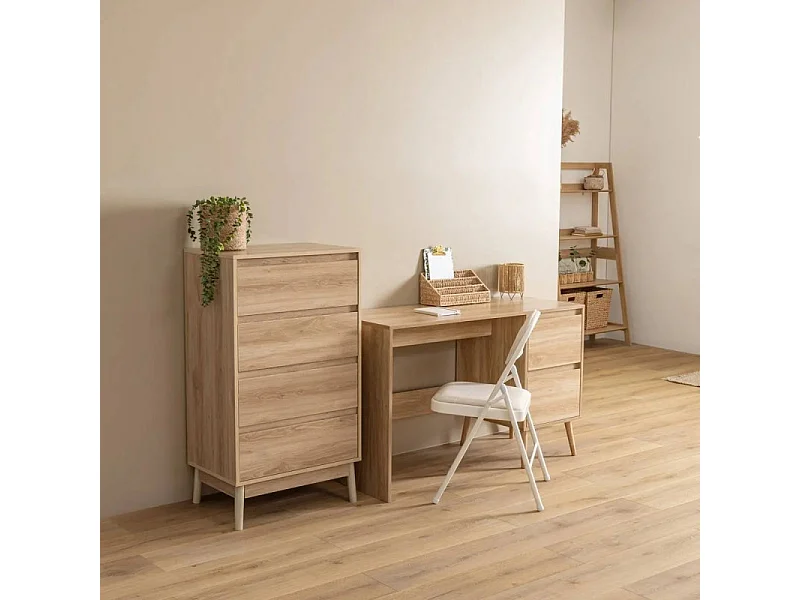 Commode Design 4 Tiroirs "Abana" 107cm Naturel