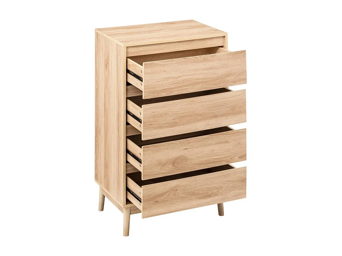Commode Design 4 Tiroirs "Abana" 107cm Naturel