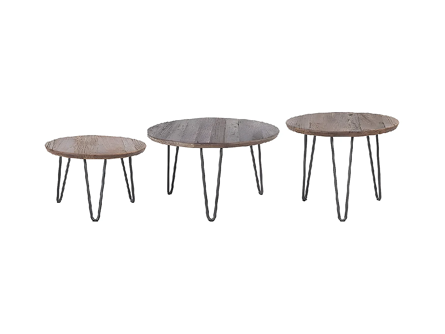 Massief grenen nesttafels COLETTE - Set van 3