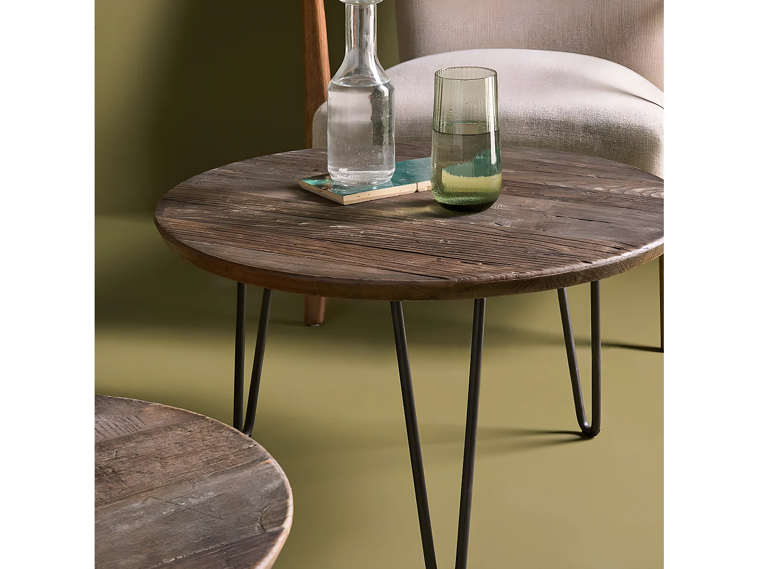 Massief grenen nesttafels COLETTE - Set van 3