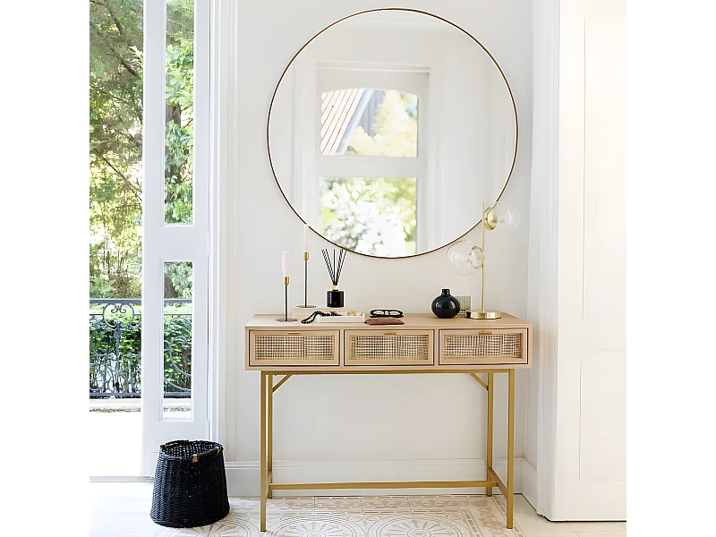 Miroir rond D110 Alice noir Atmosphera