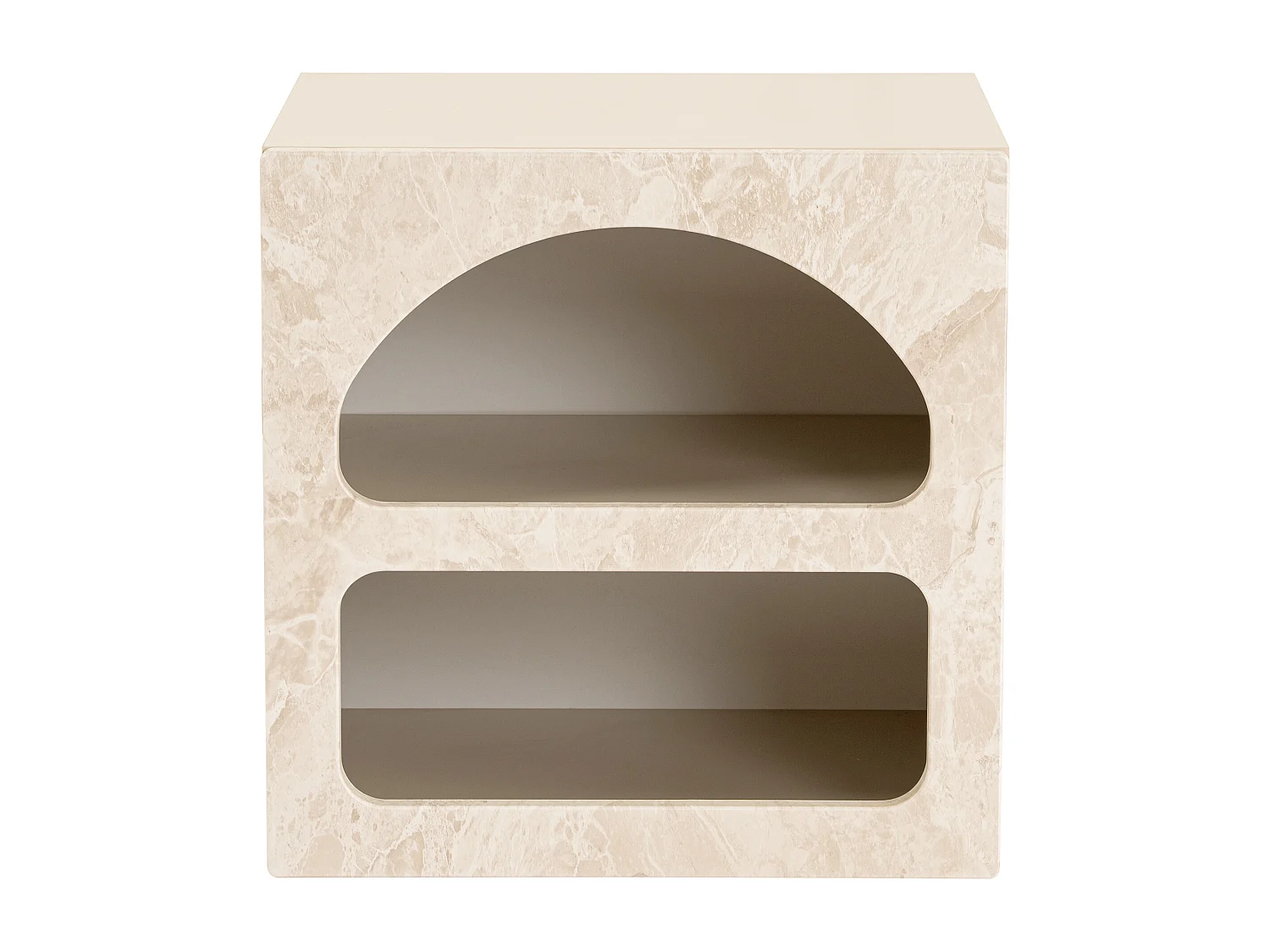 Nachttisch mit Stauraum - Marmor-Optik Beige - LUELA