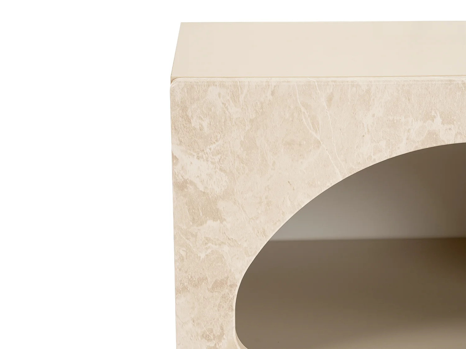 Nachttisch mit Stauraum - Marmor-Optik Beige - LUELA