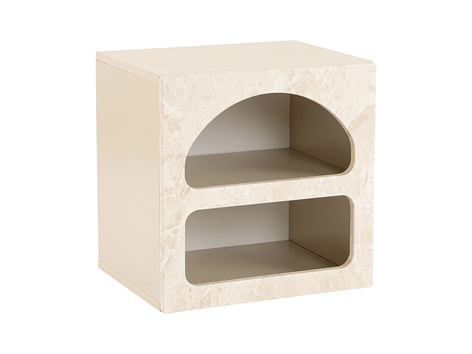 Comodino con vani Beige effetto marmo  - LUELA