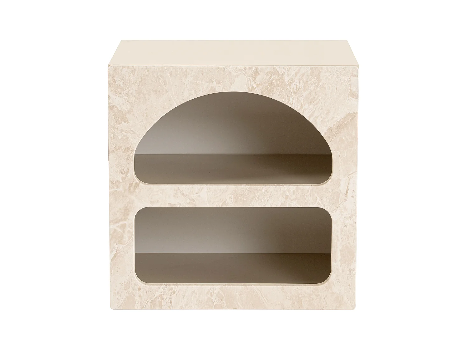 Comodino con vani Beige effetto marmo  - LUELA