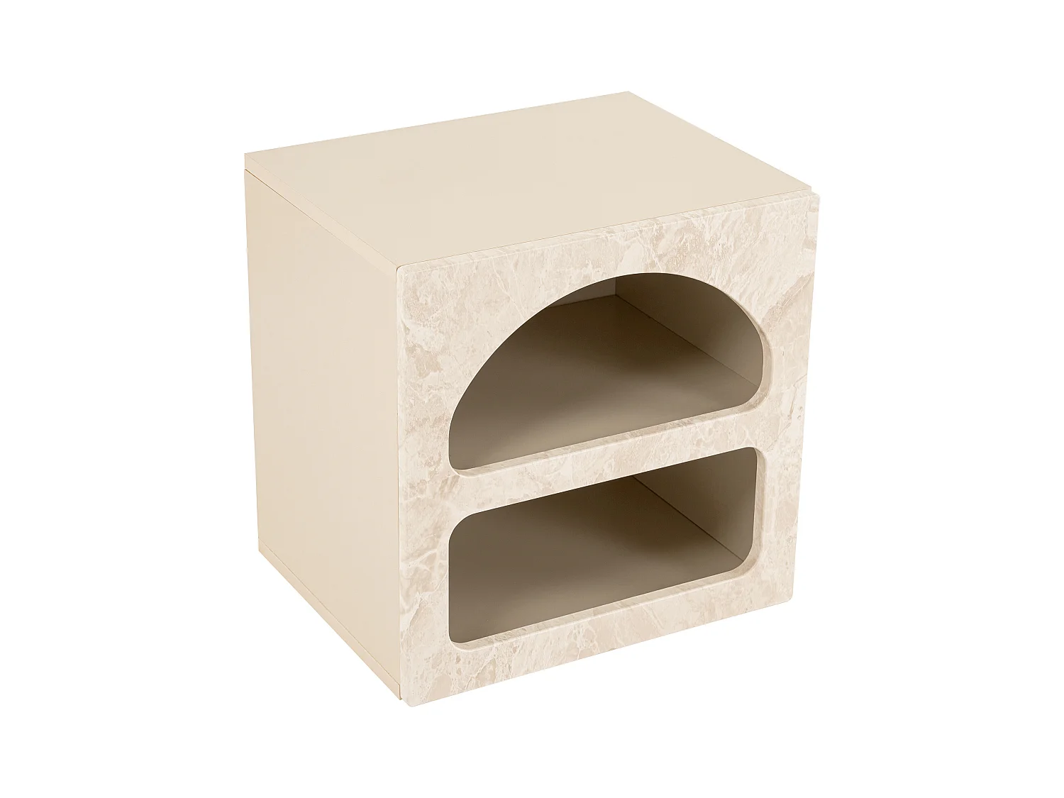 Comodino con vani Beige effetto marmo  - LUELA