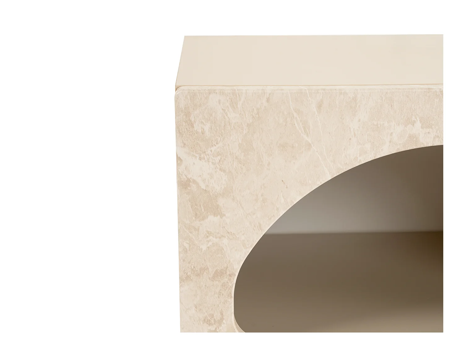 Comodino con vani Beige effetto marmo  - LUELA
