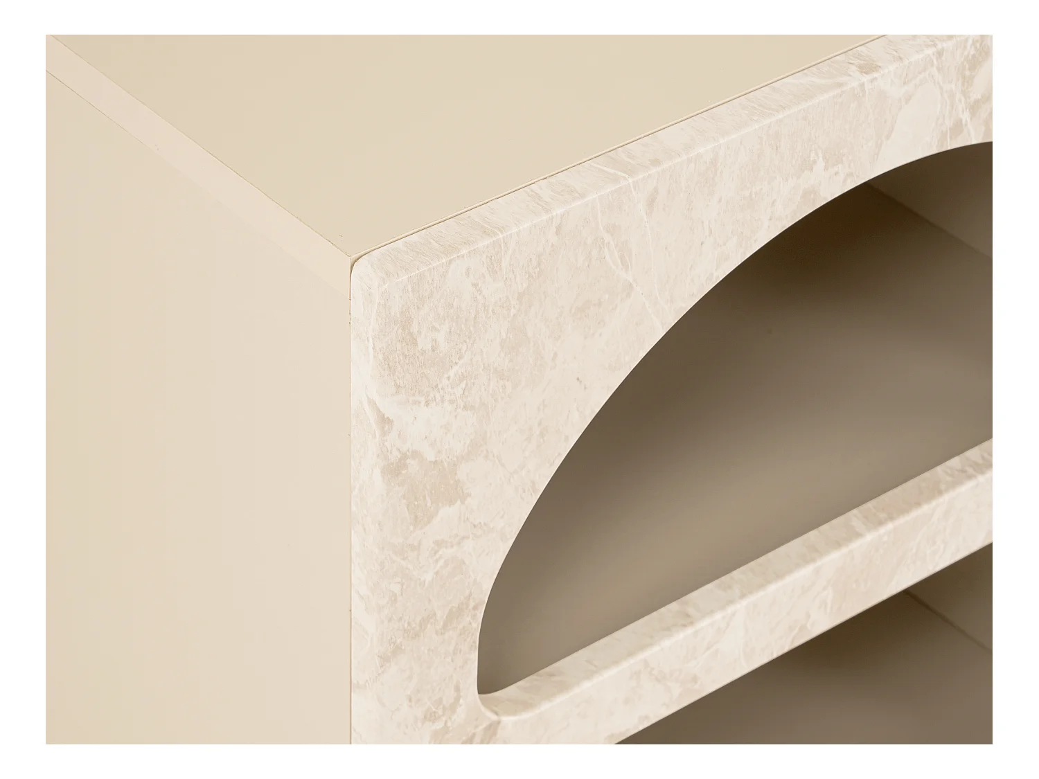 Comodino con vani Beige effetto marmo  - LUELA