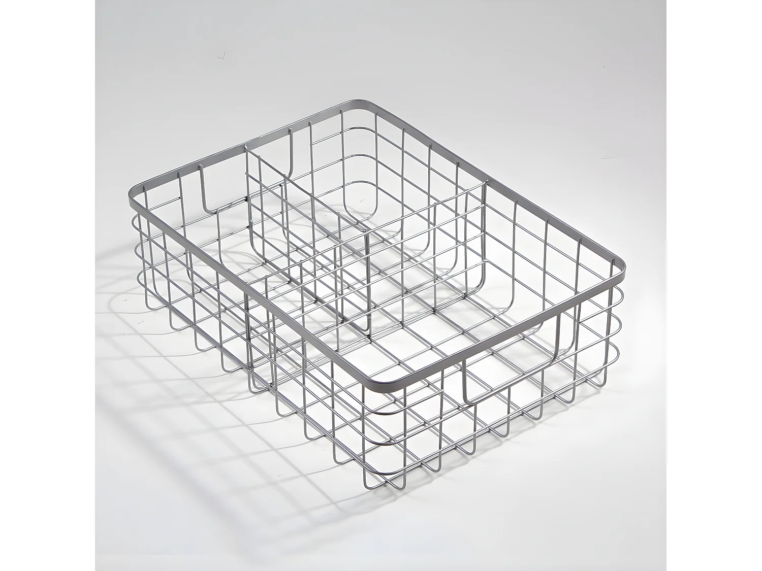 Panier filaire gris 3 compartiments métal