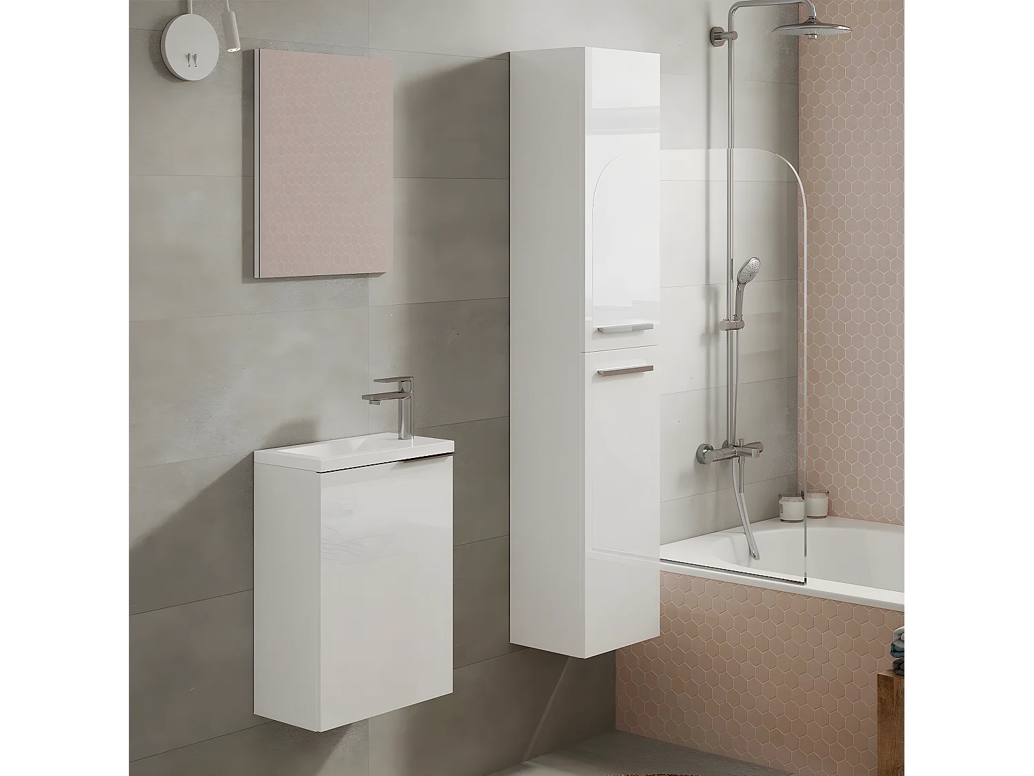 Colonne suspendue 2 portes H140 cm