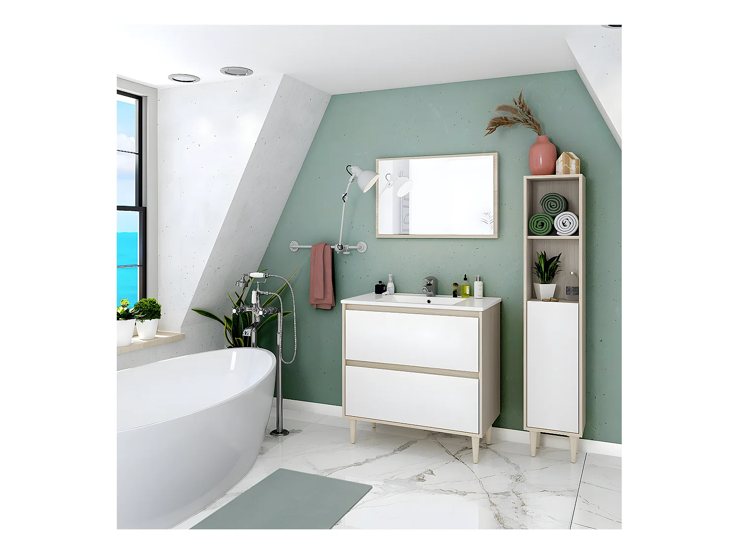 Colonne 1 porte 2 niches H150 cm - Verona