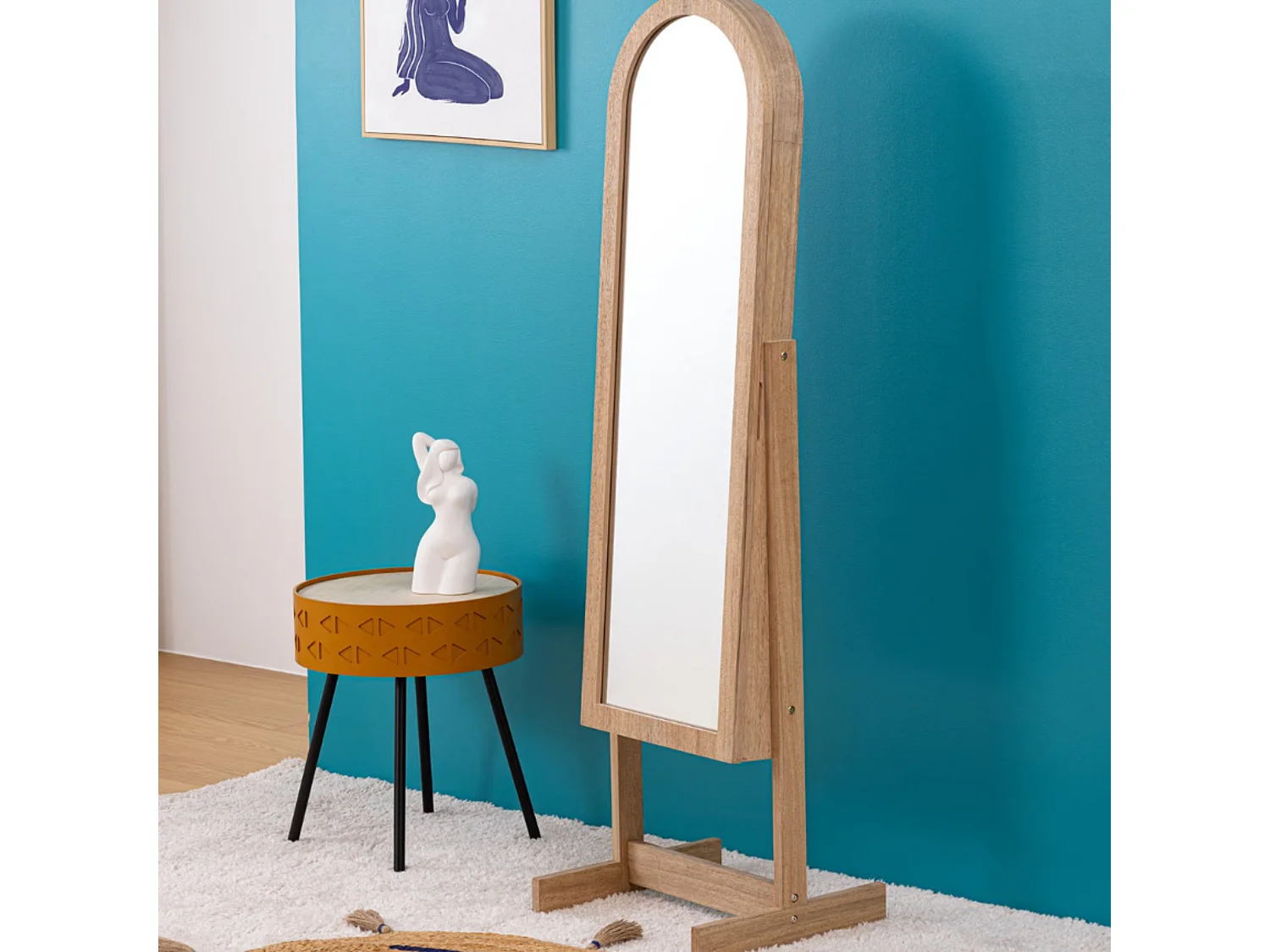 Sieradenspiegel bruin 145x37.5x42cm