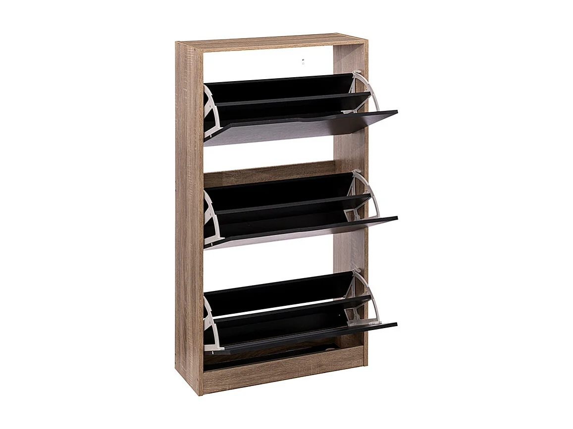 Meuble à Chaussures 3 Tiroirs "Mylan" 119cm Noir