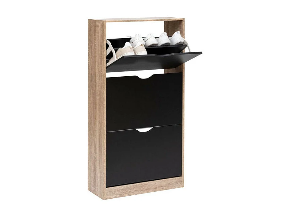 Meuble à Chaussures 3 Tiroirs "Mylan" 119cm Noir