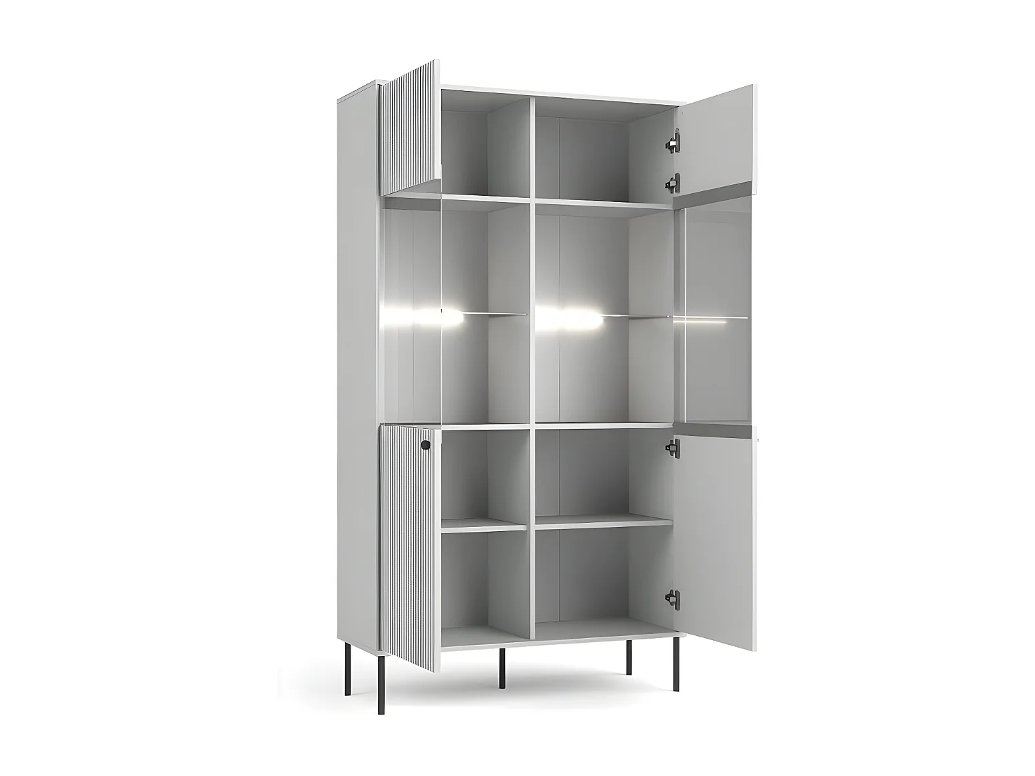 Vitrine 2 portes blanc mat Iris