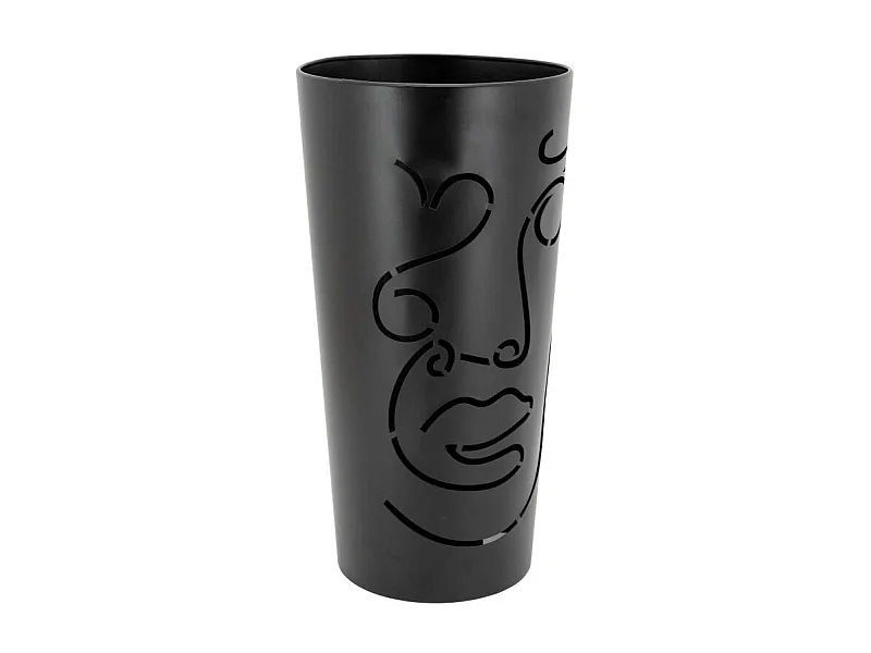 Porte-parapluie en métal noir Visage