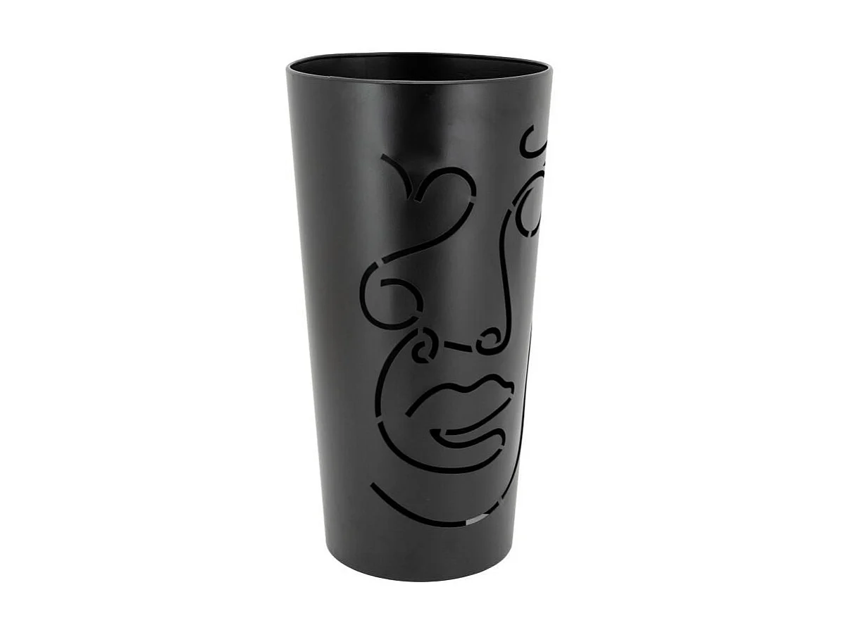 Porte-parapluie en métal noir Visage