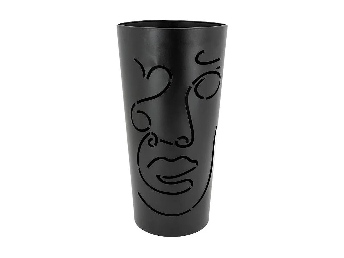 Porte-parapluie en métal noir Visage