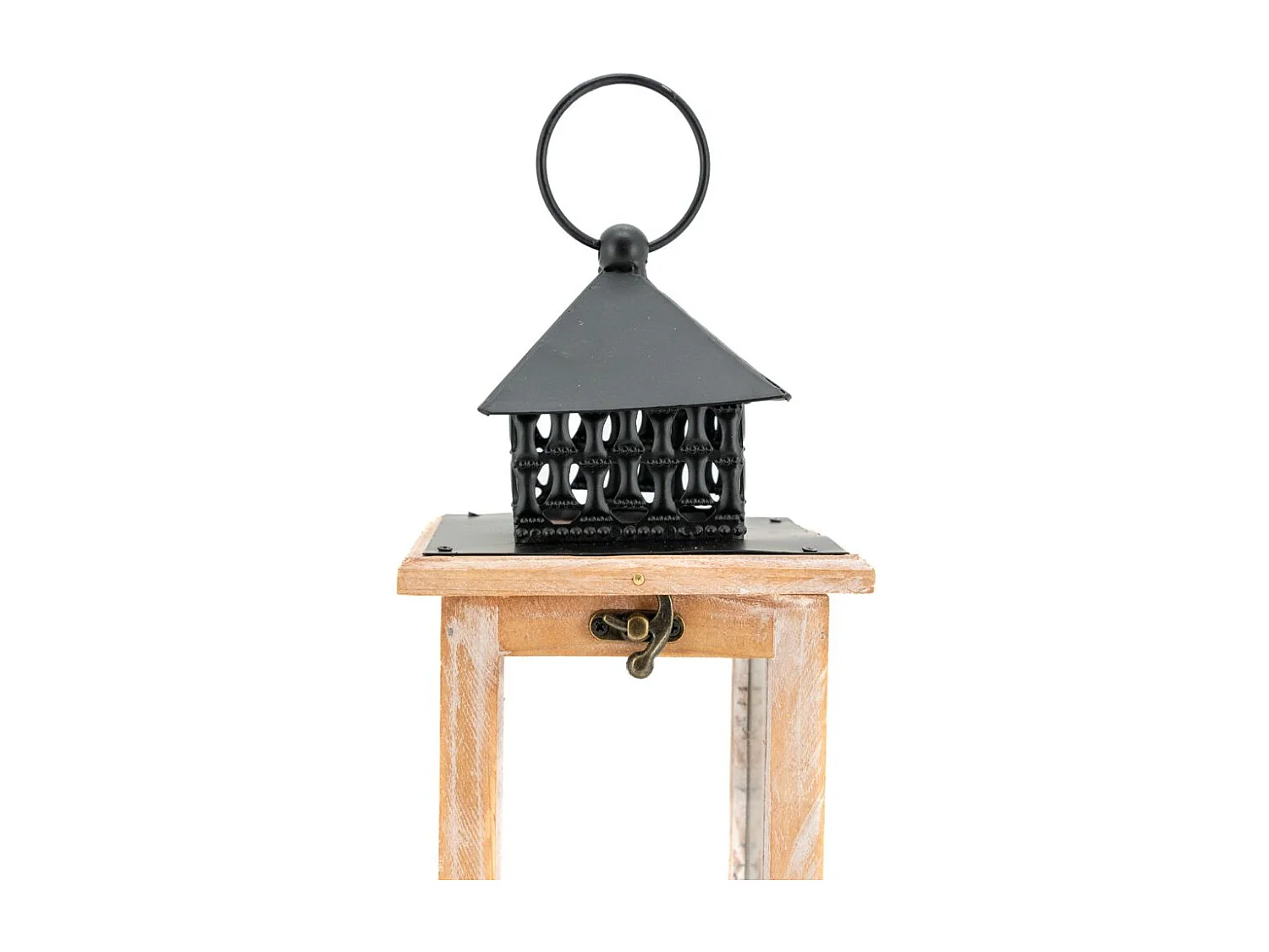 Lanterne de table en pin naturel