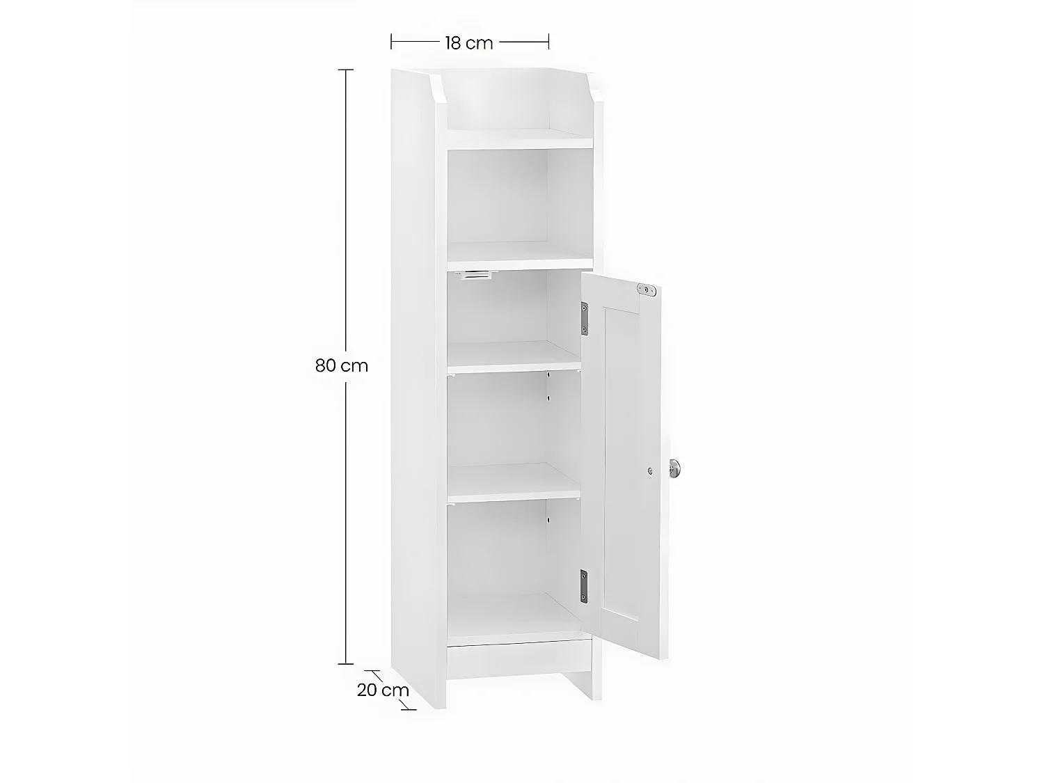 Petit meuble de rangement 1 niche, 1 porte, 1 étagère - H80 cm