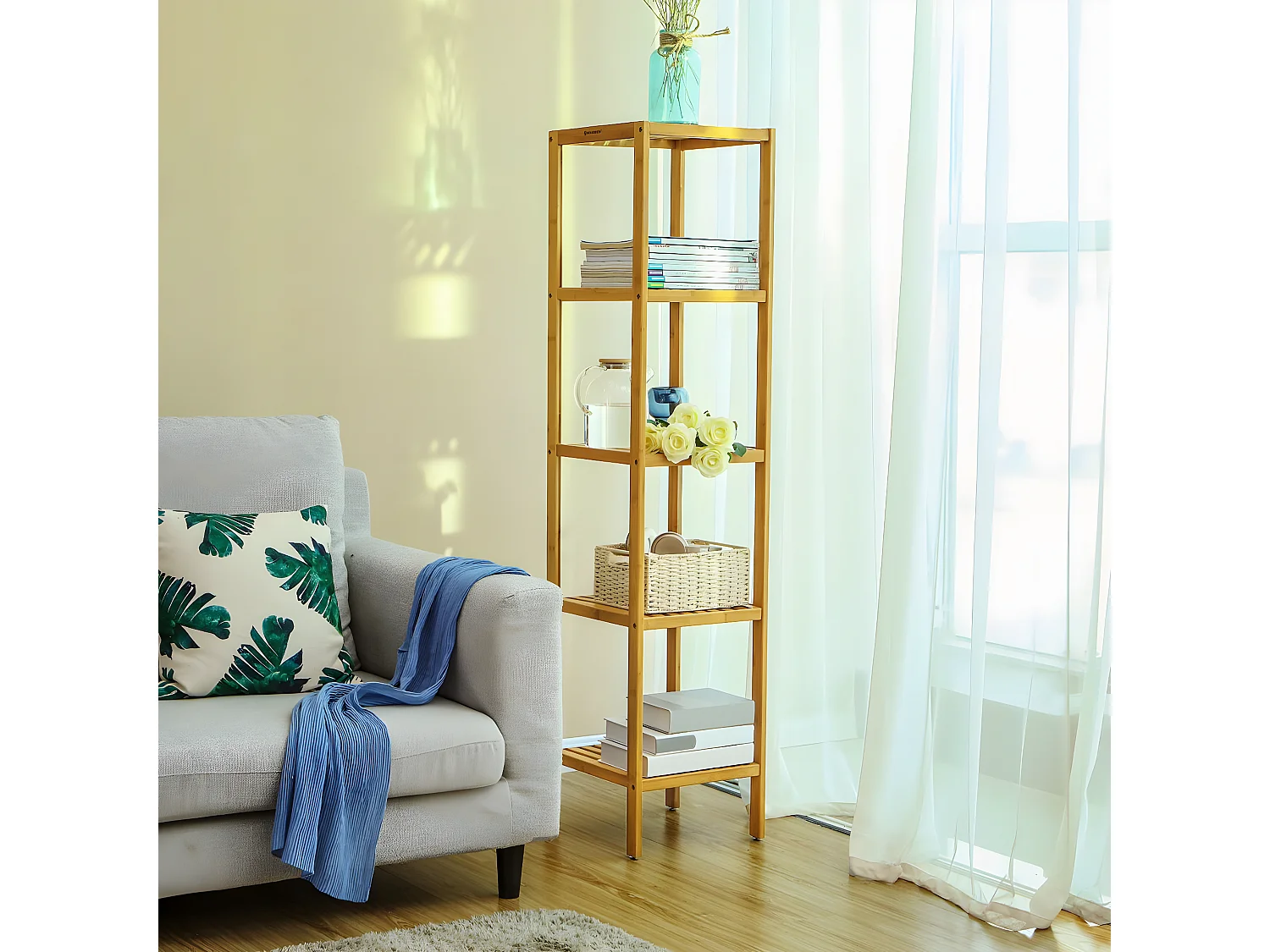 Scaffale da bagno con 5 ripiani - H146 cm