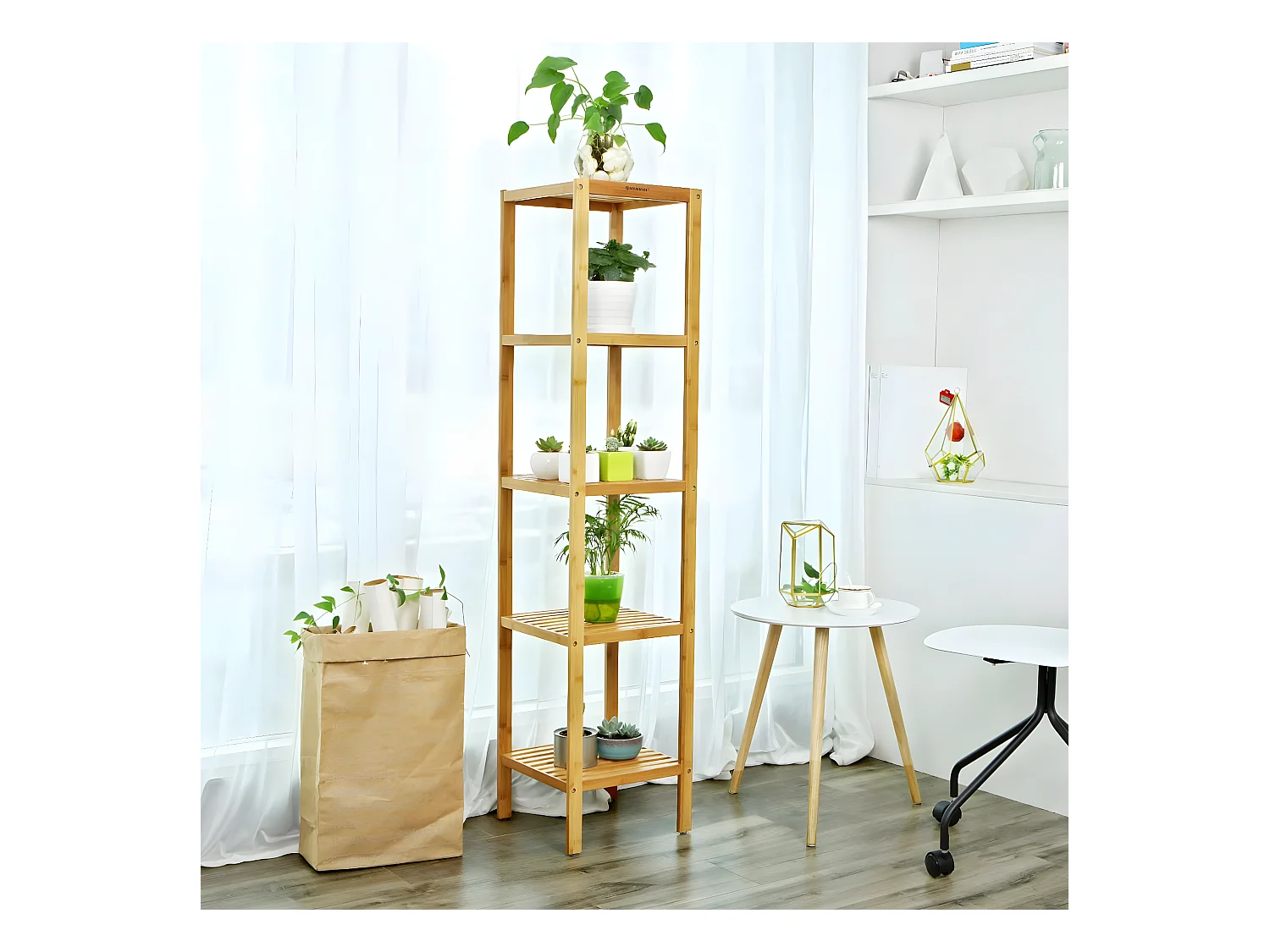 Badezimmerregal mit 5 Ablagen - H146 cm