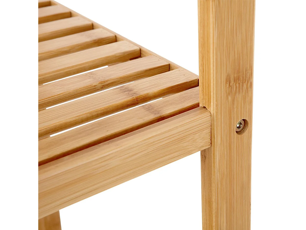 SONGMICS 5-Tier Bamboo Bathroom Shelf, Standing Kitchen Rack, 33 x 33 x 146 cm(L x W x H), for Narrow Spaces, Living Room, Bedroom, Hallway BCB55Y