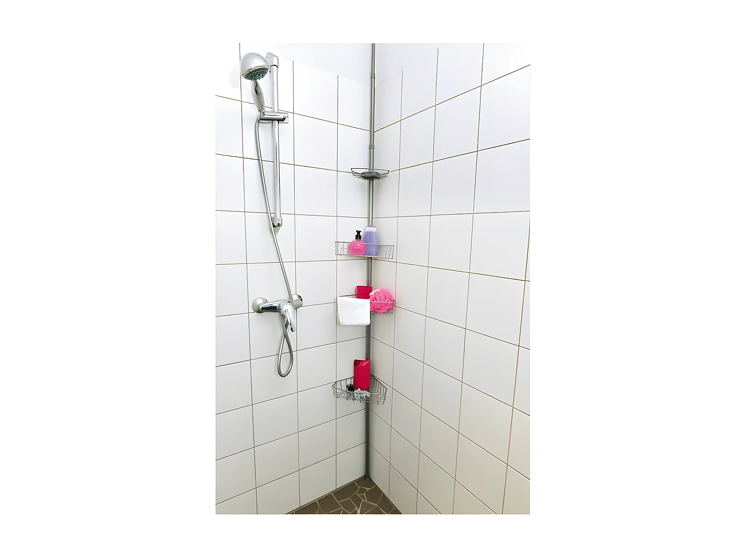 Colonne télescopique 4 paniers Gris