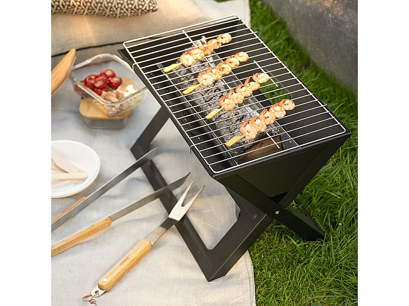 Barbecue à charbon pliable noir