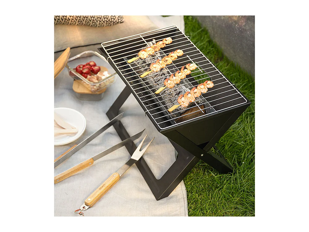 Barbecue à charbon pliable noir