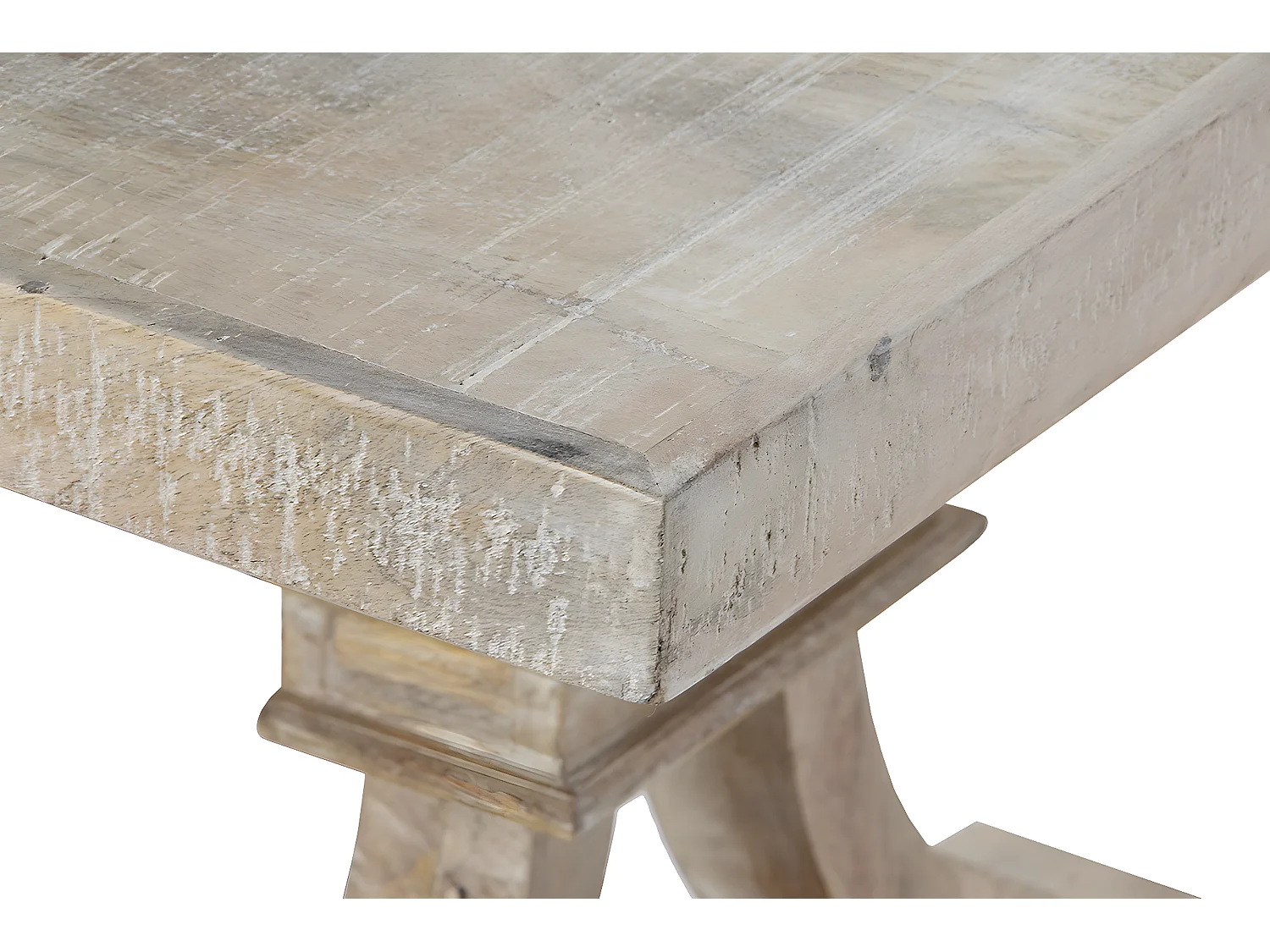 Table à manger, table de repas rectangulaire en bois de manguier coloris naturel - longueur 150 x profondeur 70 x Hauteur 50 cm