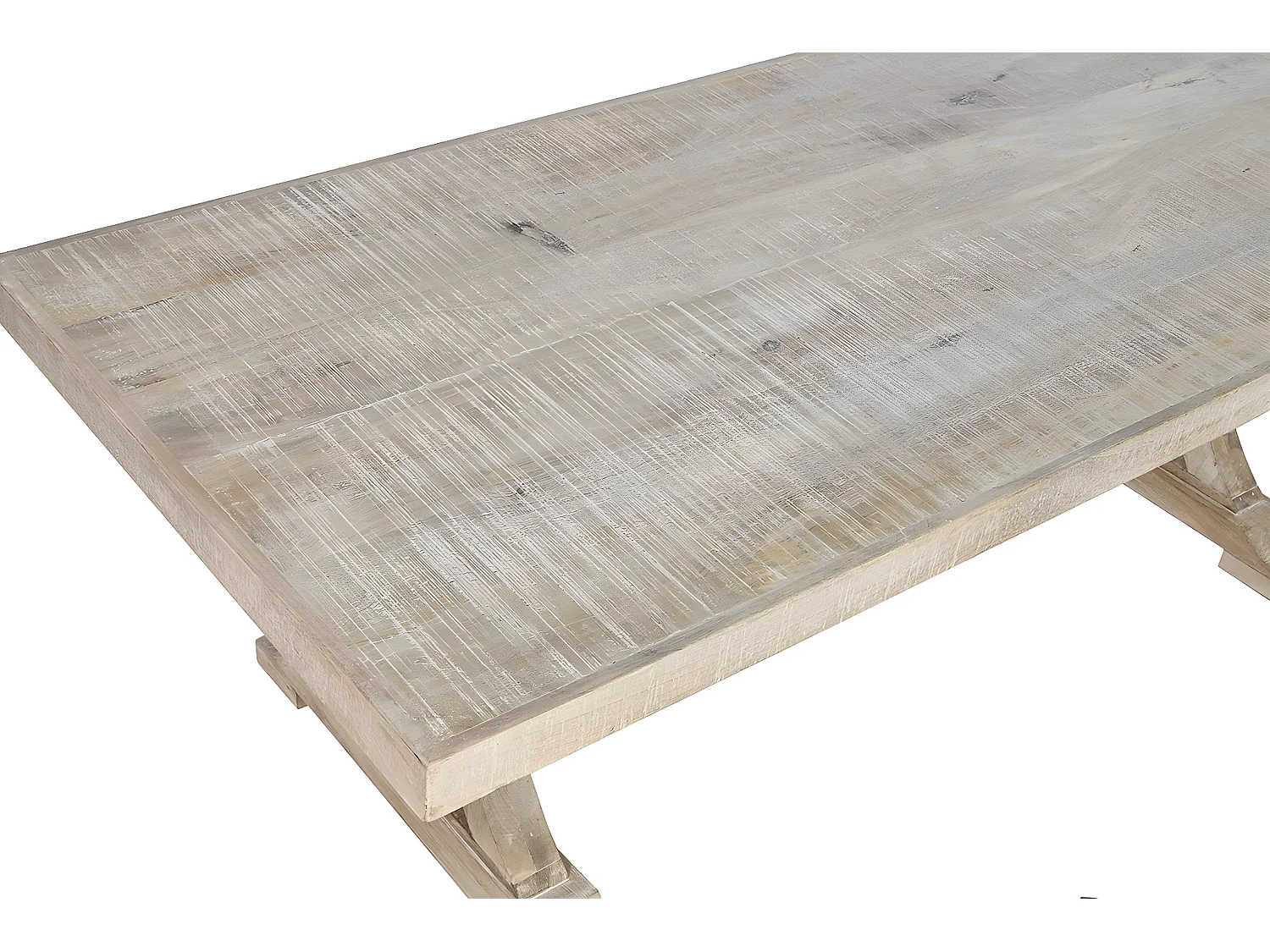 Table à manger, table de repas rectangulaire en bois de manguier coloris naturel - longueur 150 x profondeur 70 x Hauteur 50 cm