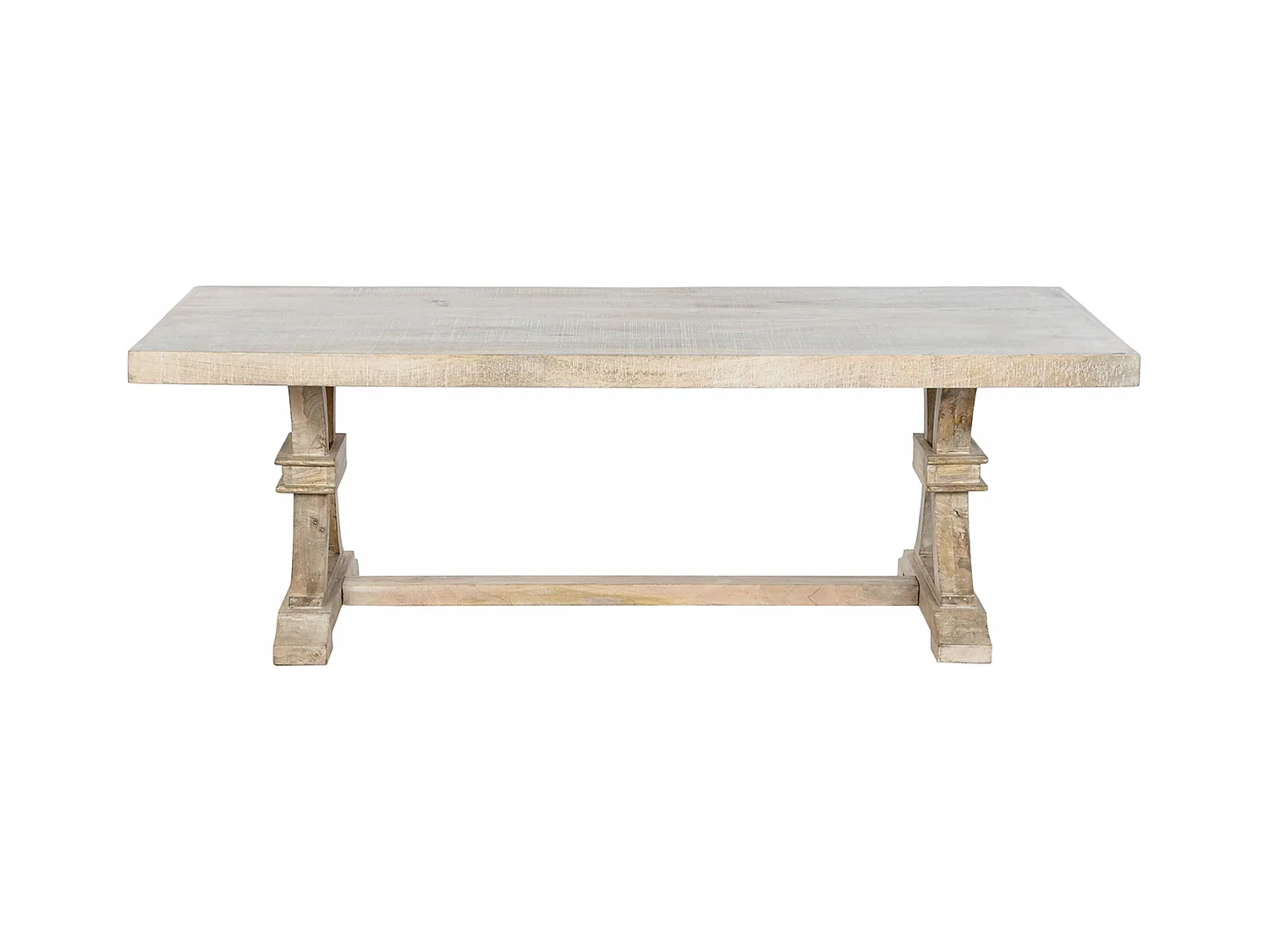 Table à manger, table de repas rectangulaire en bois de manguier coloris naturel - longueur 150 x profondeur 70 x Hauteur 50 cm