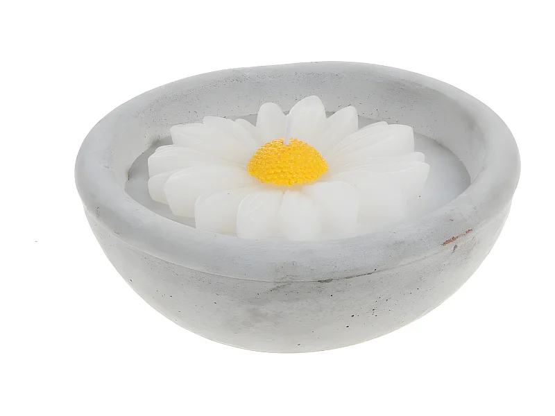 Bougie pâquerette blanc 12 cm