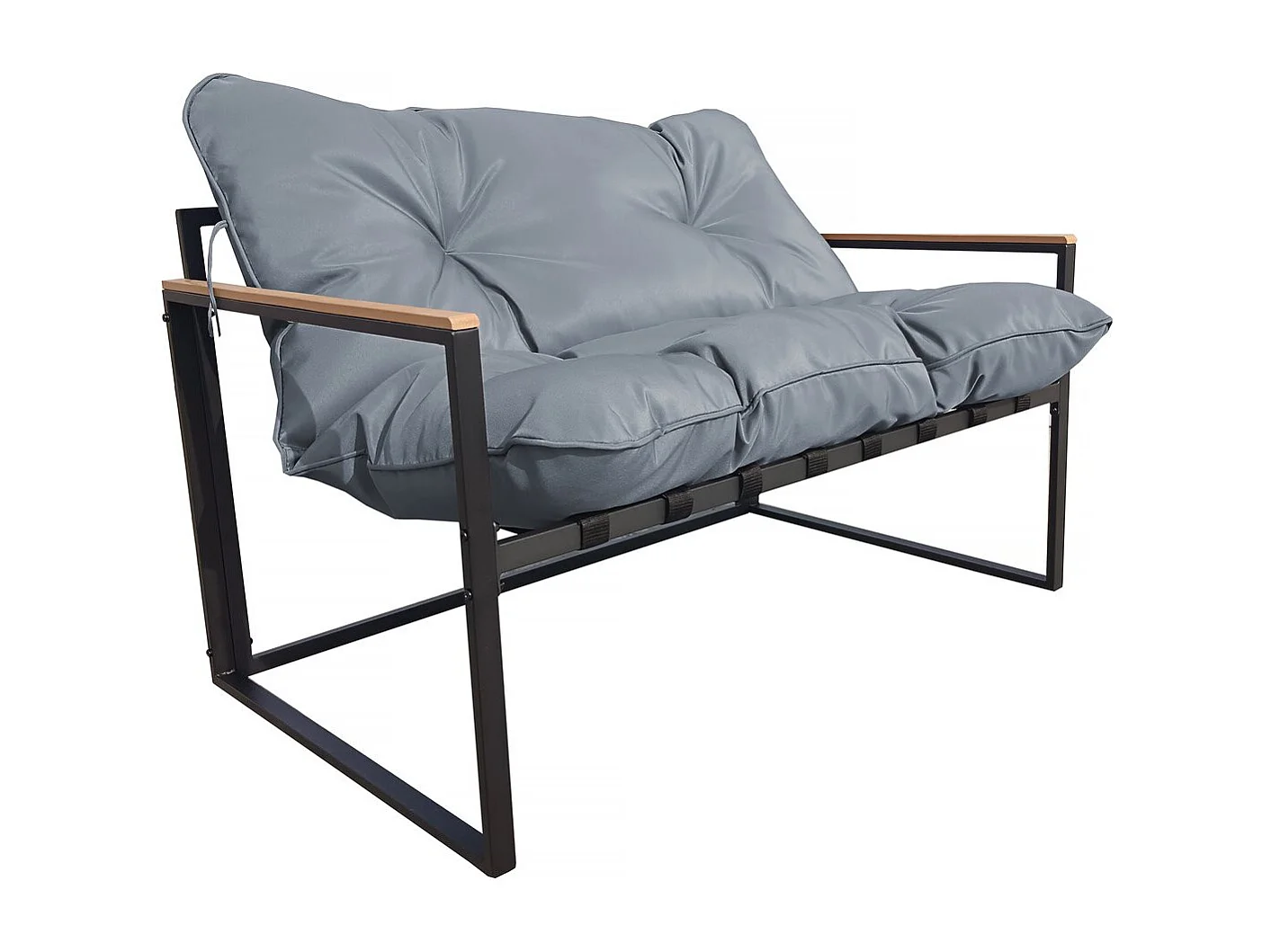 Salon de jardin "Jules" - 4 places - Gris/Noir