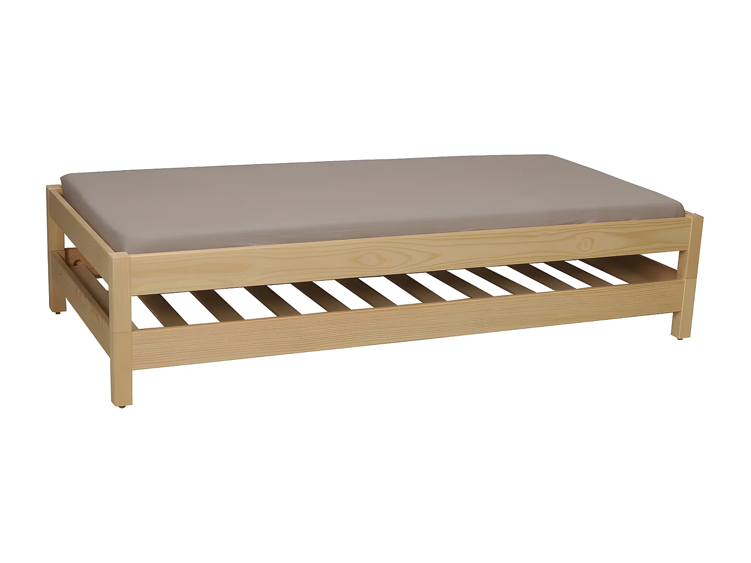 Lit empilable JONAS 80x200 (lot de deux lits)+ 2 sommiers / Naturel