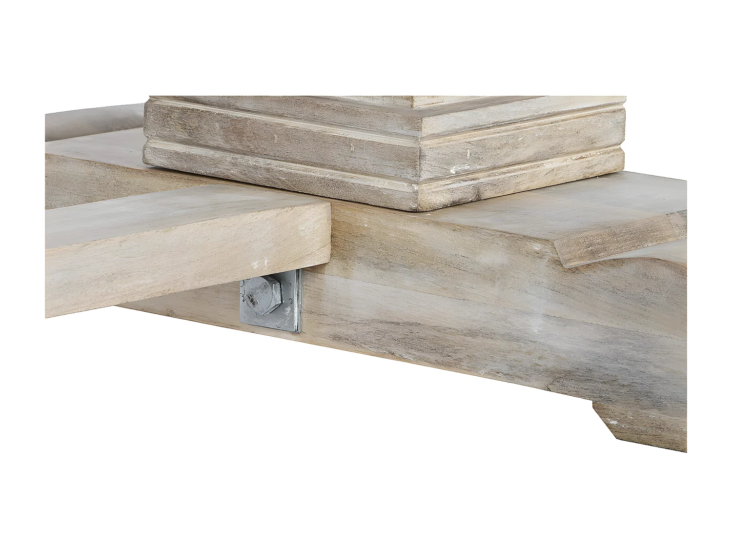 Table à manger, table de repas en bois de manguier coloris naturel - longueur 215 x profondeur 100 x Hauteur 76 cm