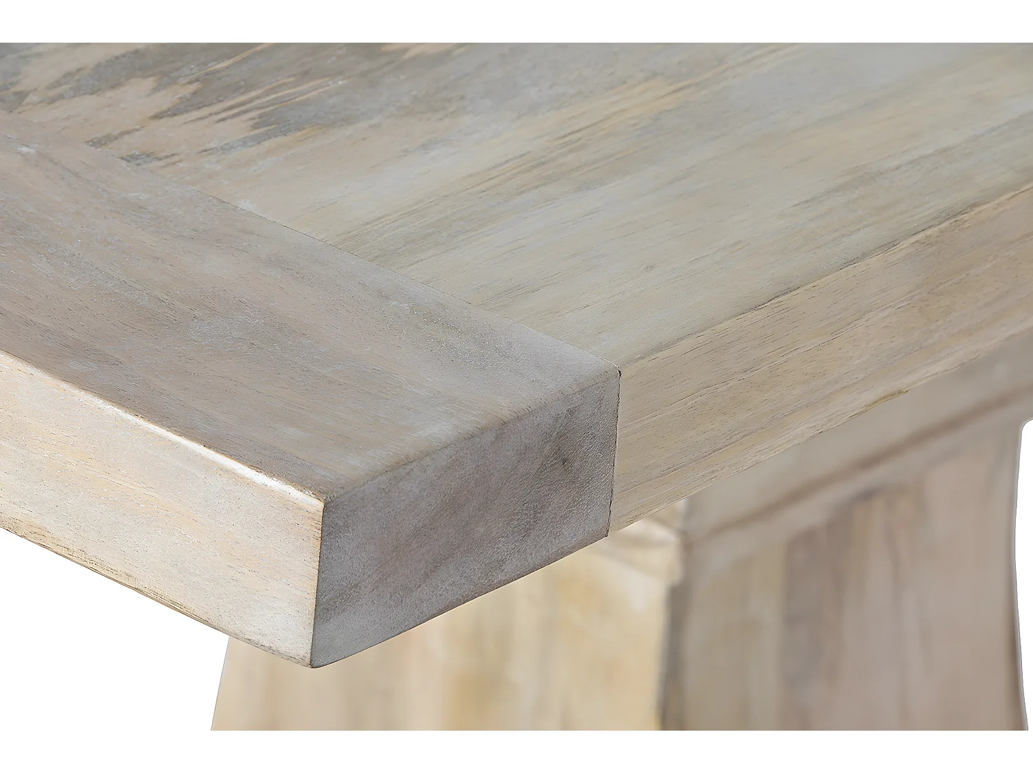 Table à manger, table de repas en bois de manguier coloris naturel - longueur 215 x profondeur 100 x Hauteur 76 cm