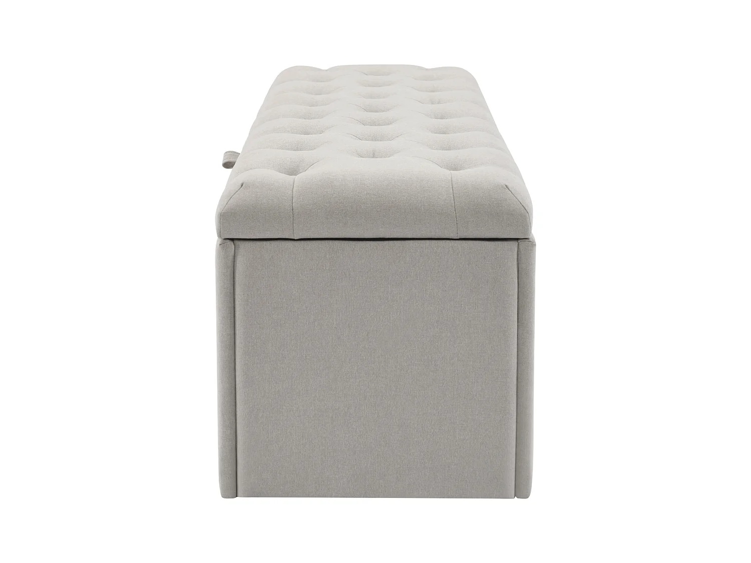 Banc coffre rembourré en lin - Gris clair