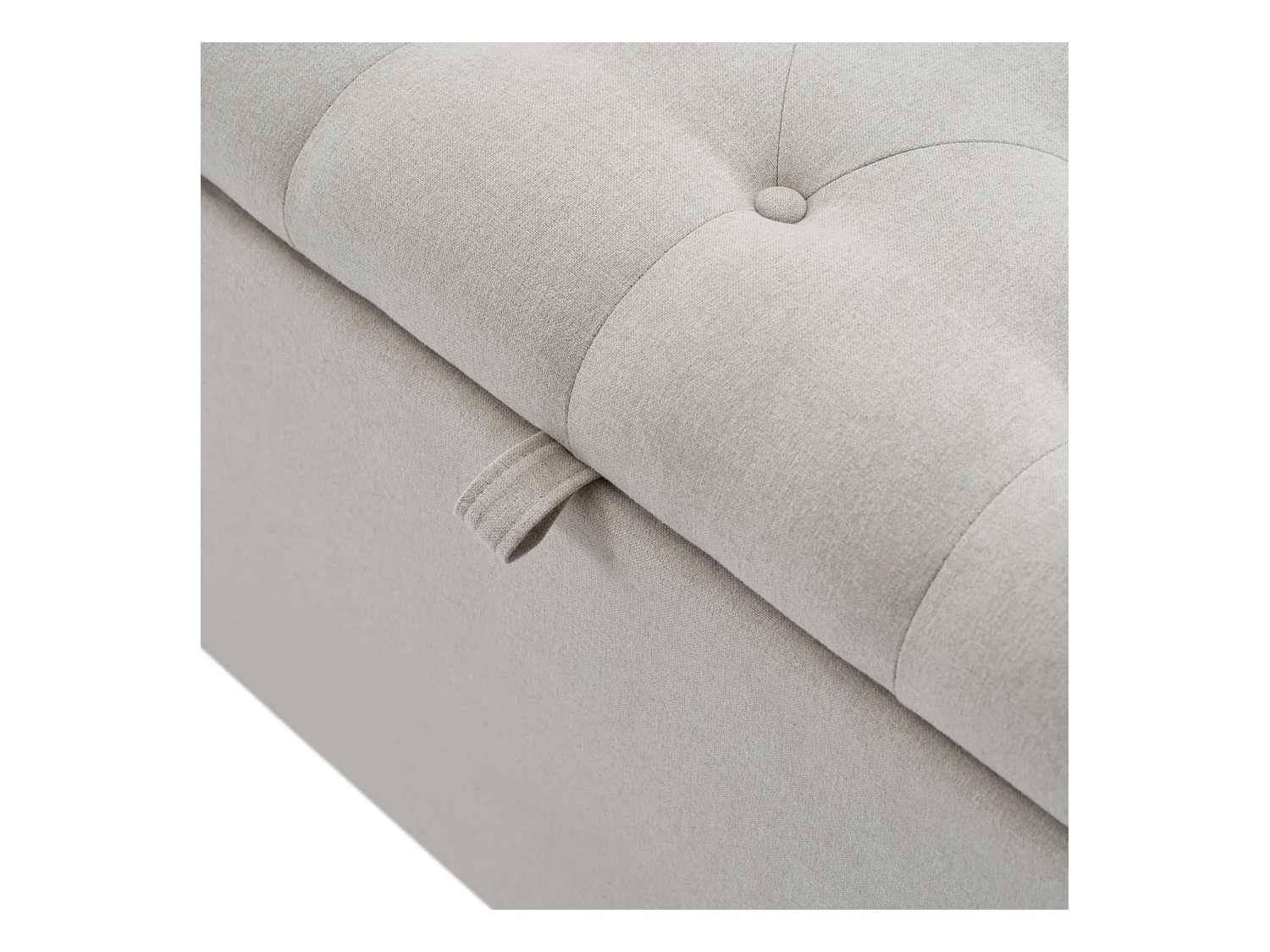 Banc coffre rembourré en lin - Gris clair