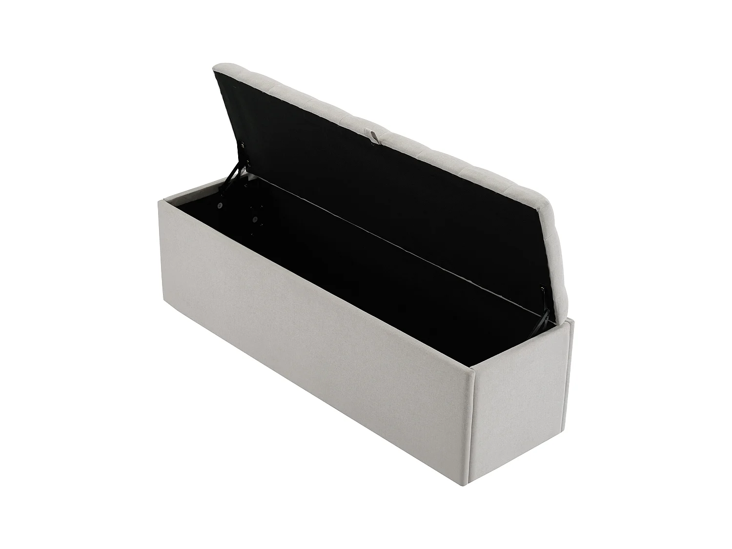 Banc coffre rembourré en lin - Gris clair