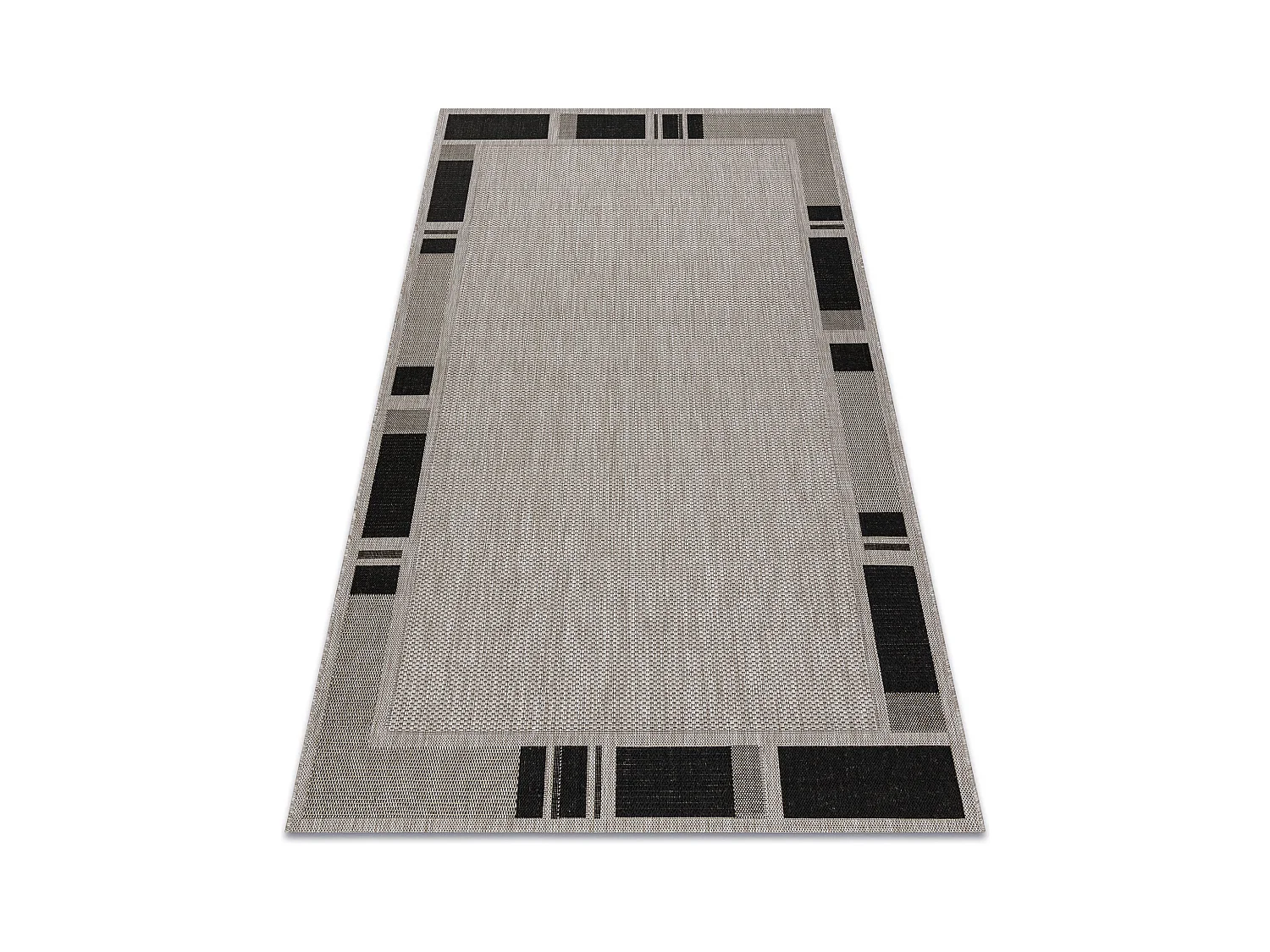 TAPIS EN CORDE SIZAL FLOORLUX 20195 argentin / NOIR 80x150 cm